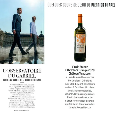 <p>Pierrick Chapel, sommelier au restaurant l’Observatoire…