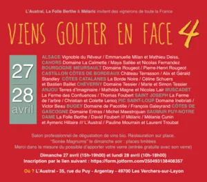<p>À tous les professionnels du vin d’Anjou, de Touraine,…